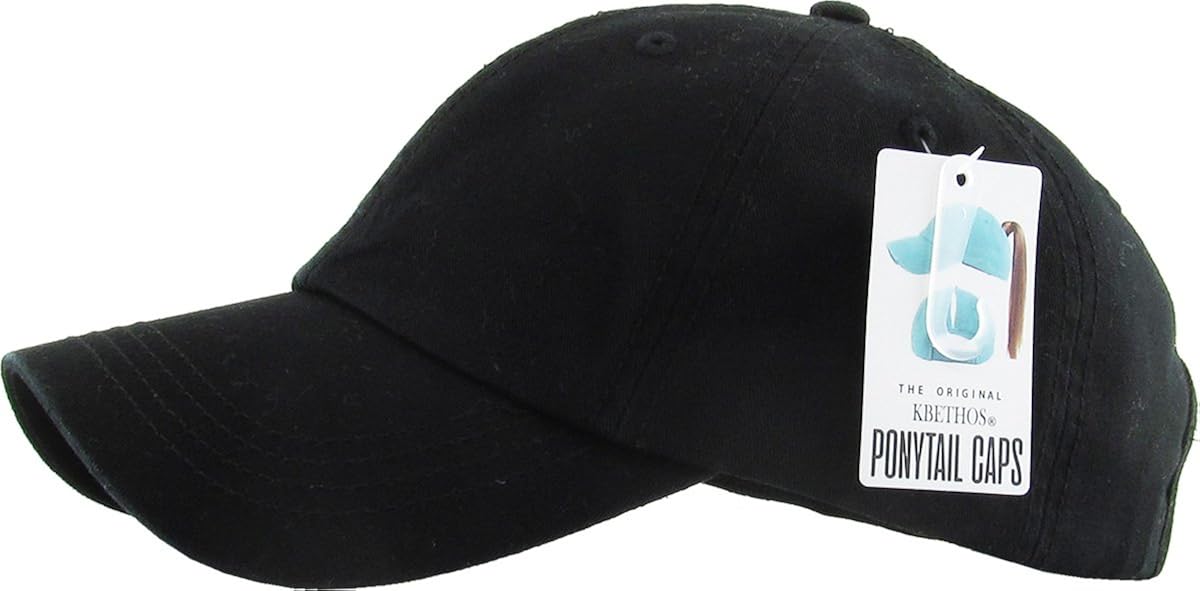 Pony-Classic BLK Classic Ponytail Baseball Caps Classic Cotton Dad Hat Adjustable at  Women’s Clothing store