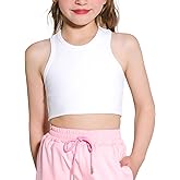 Hvididan Girls Sports Bra Athletic Training Tank Tops Seamless Sleeveless Racerback Crop Tops for Kids Teens 5-12Y
