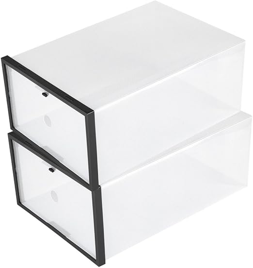 Amazon Com Shoe Storage Case Clear Foldable Plastic Stackable