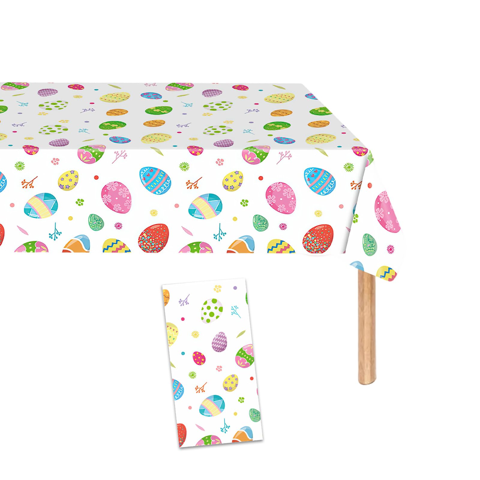CYMYGS Easter Holiday Party Tablecloth, Easter Table cloth, Reusable Decor Plastic Table, for Egg Hunt Events Party and Family Gatherings Supplies (Size 274 by 137 Centimeters)