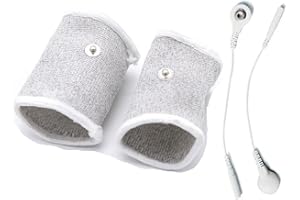 TCFAFA E-stim Adjustable Fabric Silver Thread Conductive Loop Accessories for Tens Stim Finger Massager Accessories