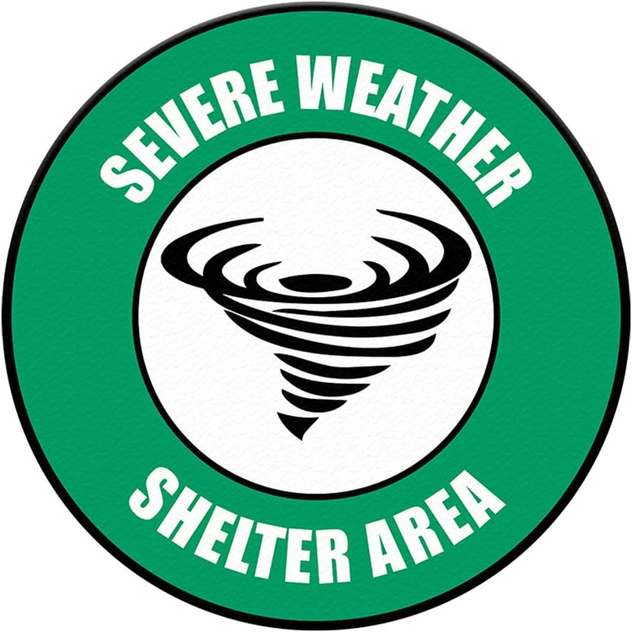 Amazon.com : Severe Weather Shelter Area Floor Decals Green Anti-Slip