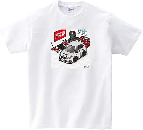 Amazon Mkjp カーtシャツ スバル レヴォーグ Stiスポーツ Vm4 Vmg型 ガレージデザイン 車 シルバー 生地 ホワイト M Tシャツ カットソー 車 バイク