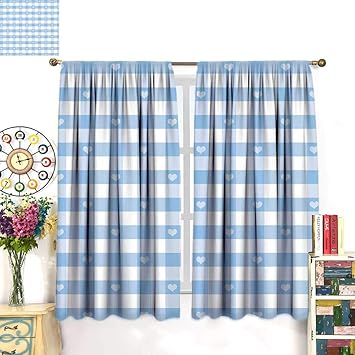 Amazon Com Anniutwo Checkered Blackout Curtain Gingham Motif With