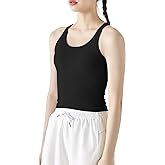 sphinx cat Womens Ribbed Workout Crop Tops with Built in Bra Yoga Racerback Tank Top Slim Fit