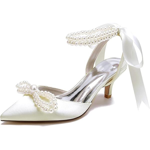 Women's Crystal Ankle Strap Kitten Heel Pumps - Wedding & Prom Party Dress Shoes