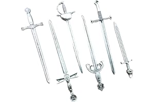 6Pcs Sword Bookmark, Antique Style Silver Small Sword Bookmark Sturdy Swords for Men Ancient Pens Set for Book Lovers DIY Cra