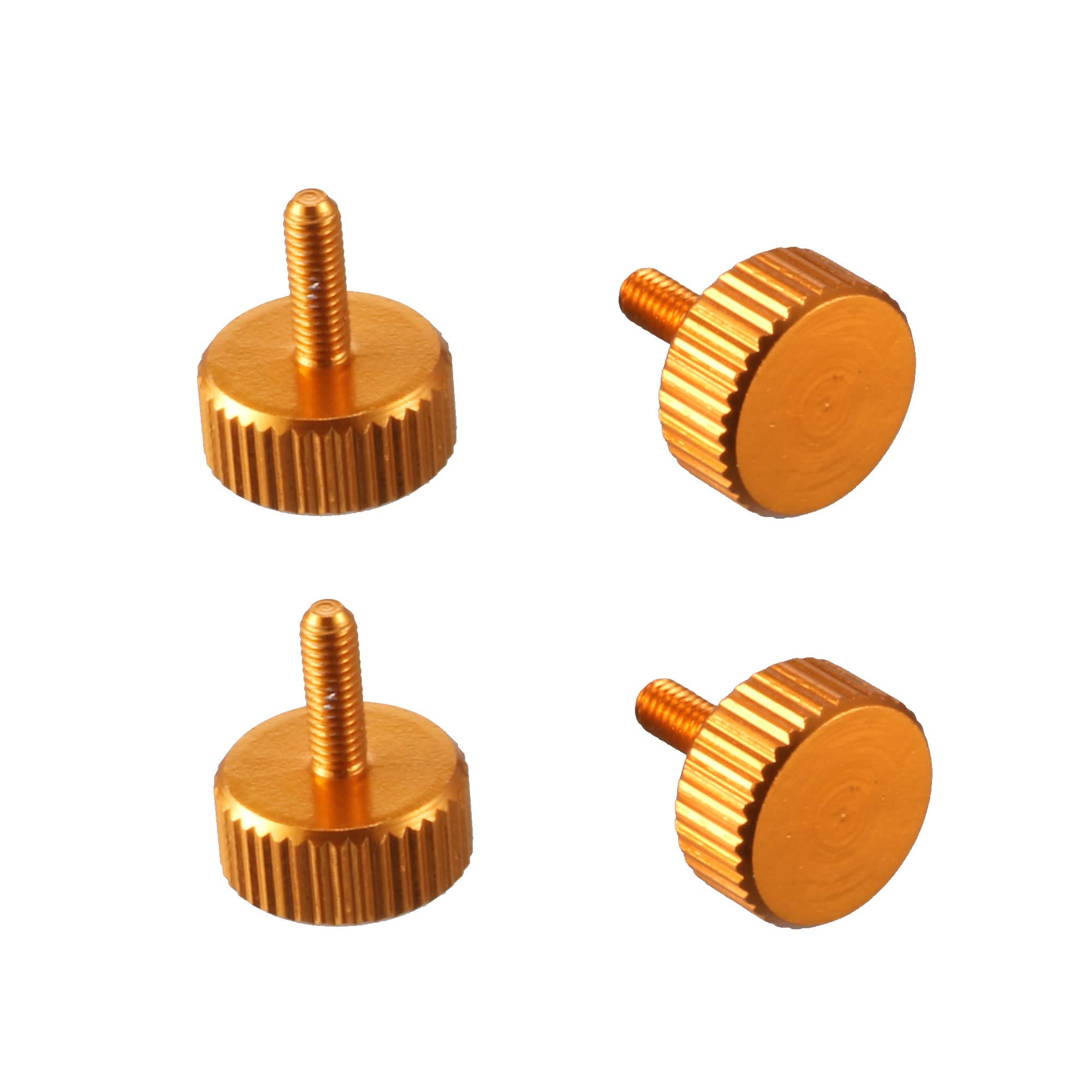 Sourcingmap Computer PC Case M2.5x8mm Aluminum Knurled Head Thumb Screws Gold Tone 4pcs