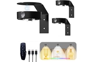 3 Pack Picture Lights for Wall, 2000mAh Battery Magnetic Led Painting Light with Remote, Dimmable and Timer, 16 RGB Colors, C
