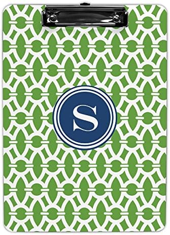 Whitney English AZCP08-SI-W-S "Letter S" Trellis Single Initial Clipboard