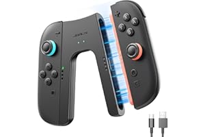 JSAUX Switch 2 Charging Grip for Nintendo Switch 2, Magnetic Grip Controller Compatible with Switch 2 Joycons, Play While Cha
