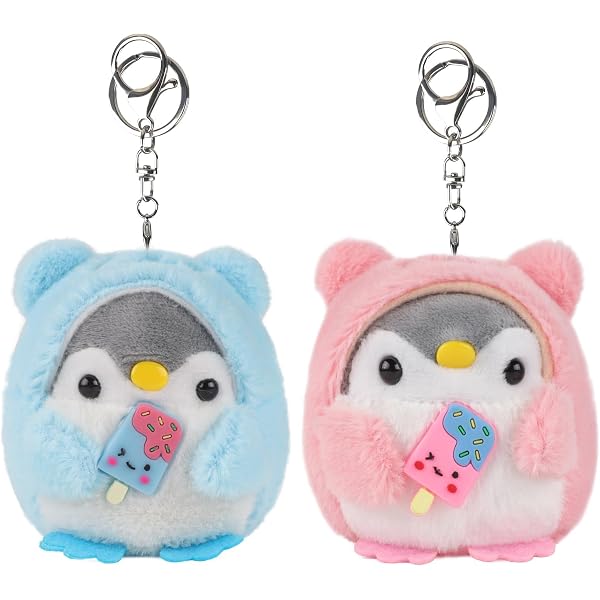 Bstedyas Crystal Penguin Keychain – Blue Rhinestone Ocean Animal Charm For Keys Or Bag