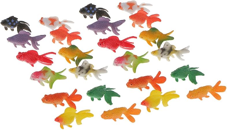 Amazon 金魚のモデル フィギュア 魚のモデル 子供 ゲーム 小道具 ギフト 装飾 カラフル ２４個セット プラモデル 通販