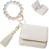 Sunpour Keychain Wallet RFID Wristlet Wallets for Women,Small Wallets Woman Key Chain Wallet with Coin Pocket and Id Window