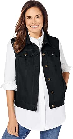 plus size jean jacket vest