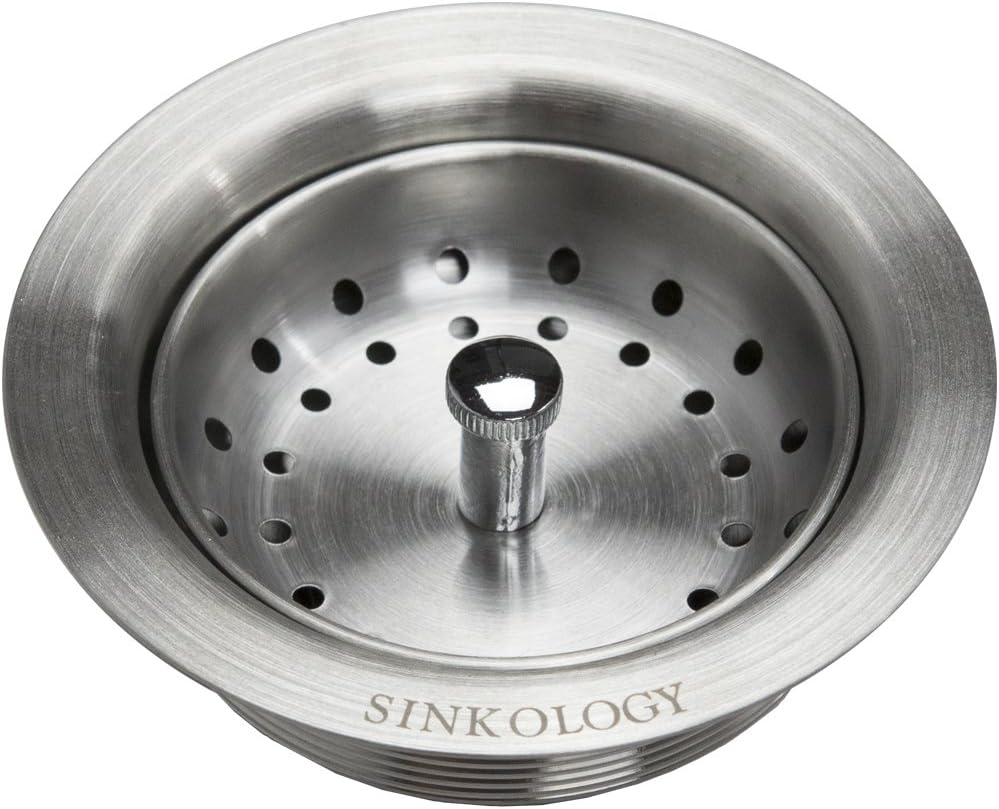 SinkSense 3.5" Basket Strainer Drain with Post Style Basket, Stainless Steel