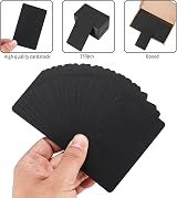 Tomoyuki 150 Pcs Blank Kraft Cards Black Writable Double-Sided 3.46 x 2.04 in view 3