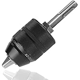 Hymnorq 1/2-Inch Keyless Drill Chuck with SDS Plus Shank Adapter – 1.5-13mm (1/16" - 1/2") Capacity, 1/2-20UNF Mount – Heavy 