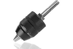 Hymnorq 1/2-20UNF Keyless Drill Chuck with SDS Plus Shank Adaptor, for Rotary Hammer to Hold Straight Shank Bits from 1/16 In