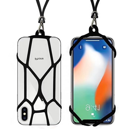 SeOSTO Handy Lanyard Case Strap Universal Handy Sling Umhängeband Silikon Halterung Schutzhülle mit für iPhone XS/Xs Max/XR/X