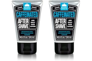 Pacific Shaving Company Caffeinated Aftershave, Men's Grooming Product - Antioxidant Daily Face Lotion + After Shave - Soothing Aloe & Spearmint Post Shave Balm for Sensitive Skin (3.4 Fl Oz, 2 Pack)