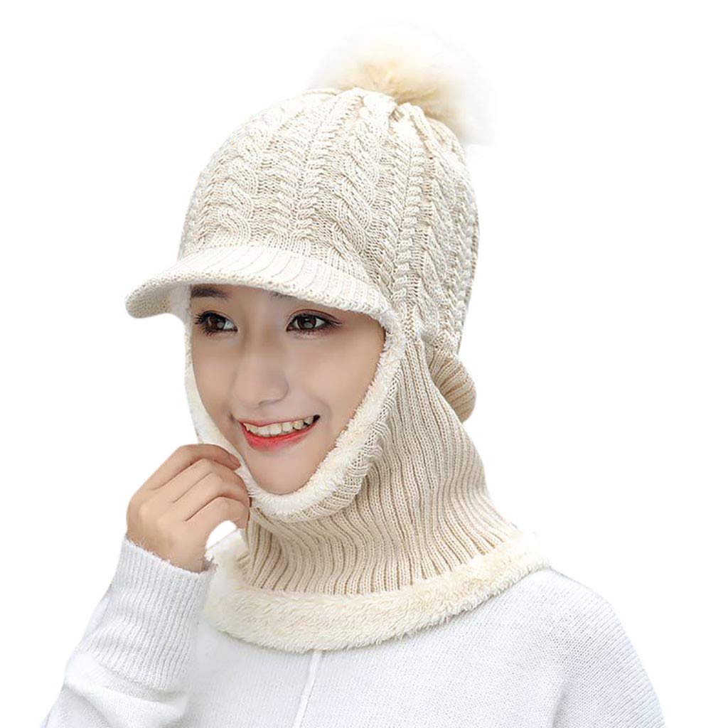 wooly hat with fur bobble