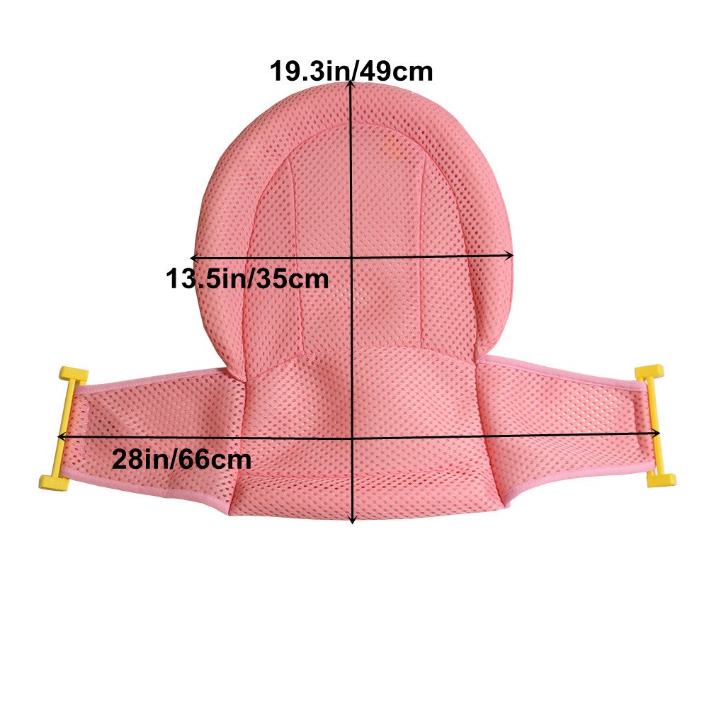 Baby Bath Seat Infant Bathing Seat Support Mat, Adjustable Comfortable Non-Slip Baby Shower Net Bathtub Sit Up Mesh For Newborn (Pink): Home Improvement