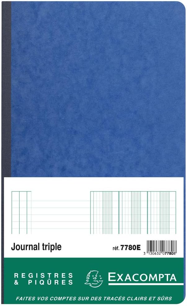 Exacompta, Ref. 7780E, 1 triple stitched NEWSPAPER, format 320x195mm, 80 foliated pages, 38 lines - Image 3
