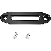 YaeKoo 6" Billet Polished Aluminum Hawse Fairlead Load Capacity 3500-5500 LBs with Mounting Hardware for Synthetic Winch Rope (Black, 6")