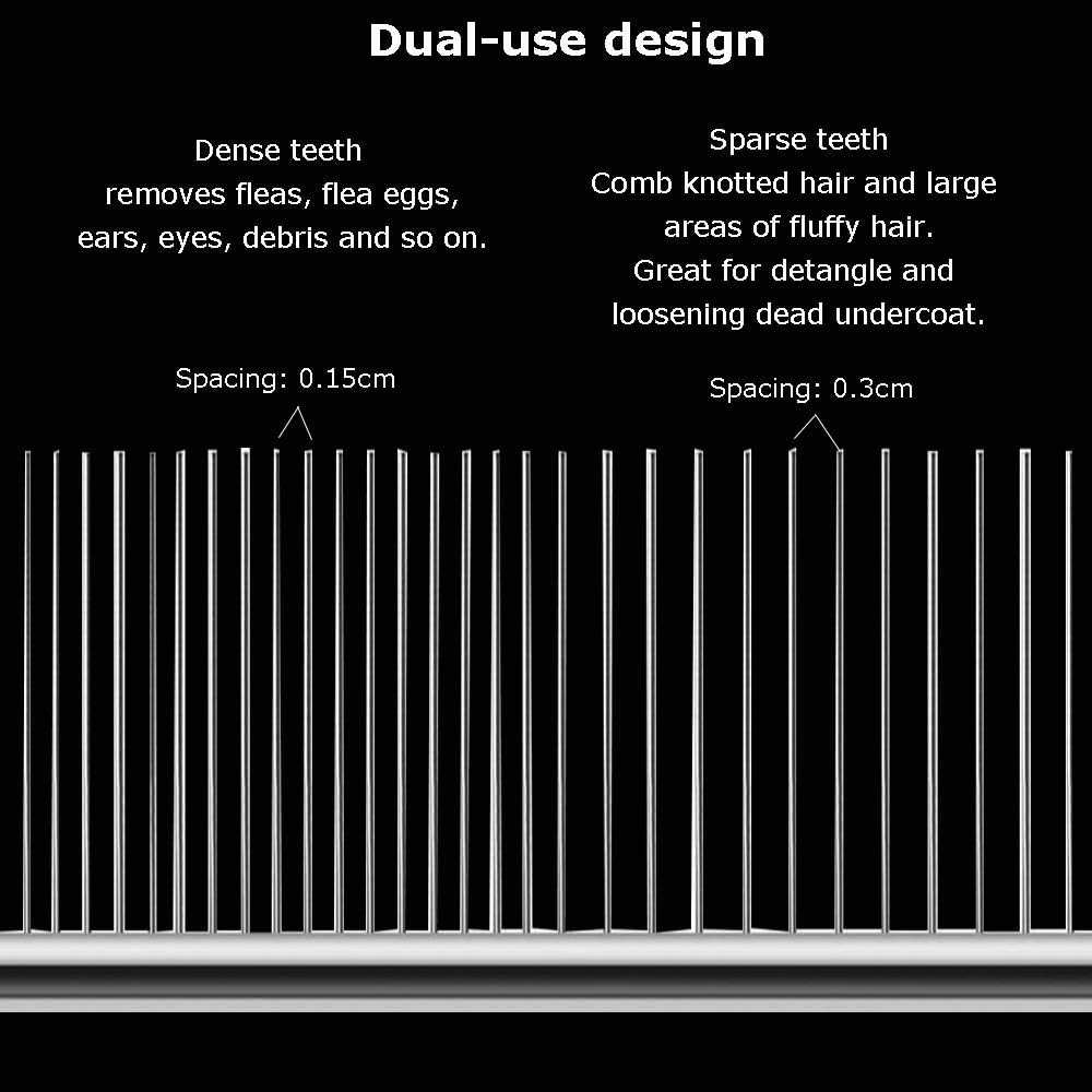 Stainless Steel Pet Comb, 4 Pack Pet Grooming Steel Comb with Rounded Teeth - Image 5