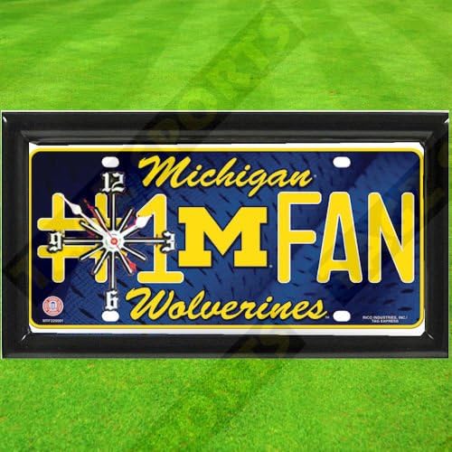 MICHIGAN WOLVERINES NCAA CLOCK - BY TAGZ SPORTS - FREE SHIPPING