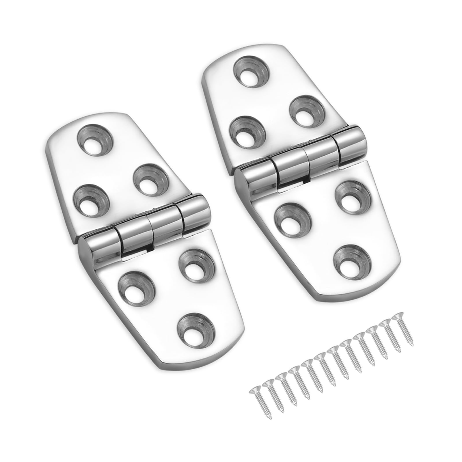 Heavy Duty Marine Boat Hinges 316 Stainless Steel, 3 x 1.5 Inch, Sturdy Deck Cabinet Door Hinges with Screws (Pack of 2)