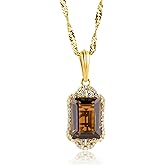 MAX + STONE Gemstone Sterling Silver Necklace For Women | Gold Plated 925 Sterling Silver Pendant For Women | Hypoallergenic Silver Crystal Birthstone Necklace