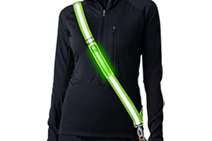 Led Running Belt Reflective Sash High Visibility Light Up Running Safety Gear Night Running Gear Rechargeable Adjustable Walk