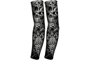 Aresvns Halloween Makeup Tattoo sleeves, Premium Cooling Arm Sleeves for Men and Women UV Sun Protection Arm Sleeves
