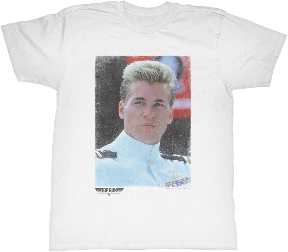 Amazon Com Top Gun 80 S Action Military Movie Iceman Val Kilmer Photo White Adult Tshirt 3x Clothing