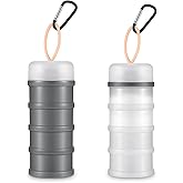 Baderke 2 Pcs Protein Powder Container with Funnels Stand, 4 Stackable Leakproof Protein Powder Dispenser, Portable Keychain 