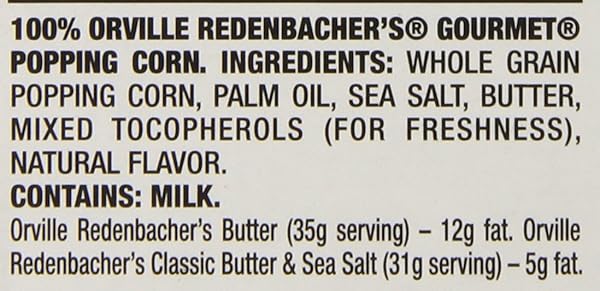 ORVILLE REDENBACHER GOURMET NATURALS CLASSIC BUTTER & SEA SALT POPCORN 4PAK