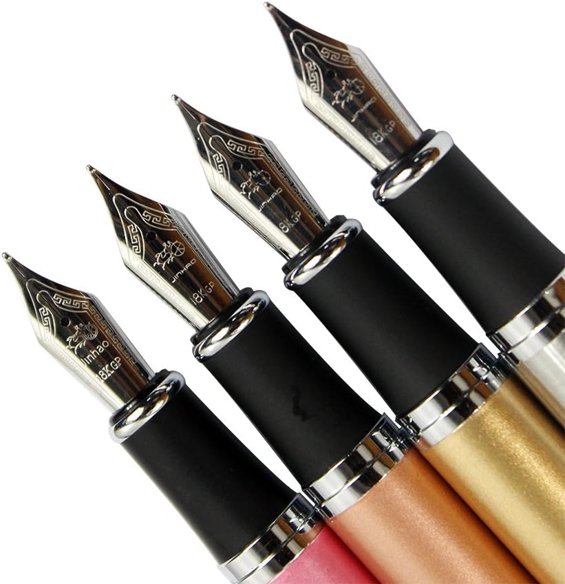 Ranvi JinHao 750 Fountain Pen, Medium Metal Nib With Ink Converter,4 PCS,4 Colors (silver, gold,rose gold,champagne pink) - Image 5