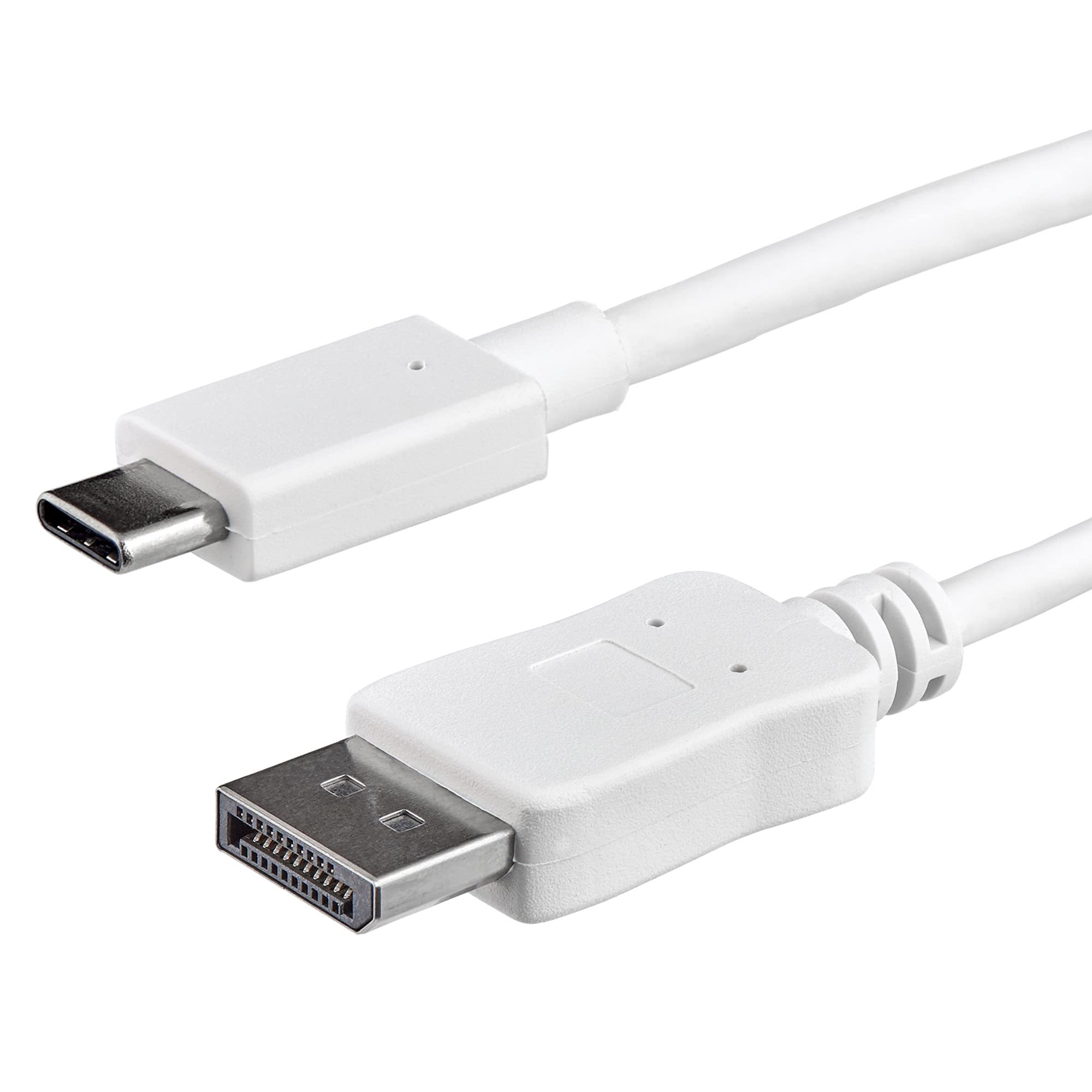 StarTech.com 3ft/1m USB C to DisplayPort 1.2 Cable 4K 60Hz - USB-C to DisplayPort Adapter Cable HBR2 - USB Type-C DP Alt Mode to DP Monitor Video Cable - Works w/ Thunderbolt 3 - White (CDP2DPMM1MW) — image 1
