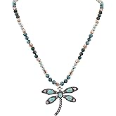 MINACHI Handmade Agate Pebble Pendant with Crystal Beads, Random Stone Shape, Vintage Women's Jewelry