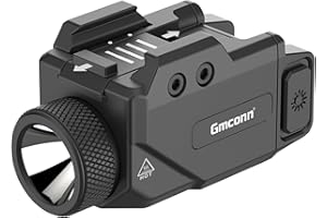 Gmconn 800 Lumen Pistol Light, Compact Adjustable Rail Mounted Flashlight Mini Weapon Light with Strobe Mode for Picatinny MIL-STD-1913, Glock (800 Lumen)