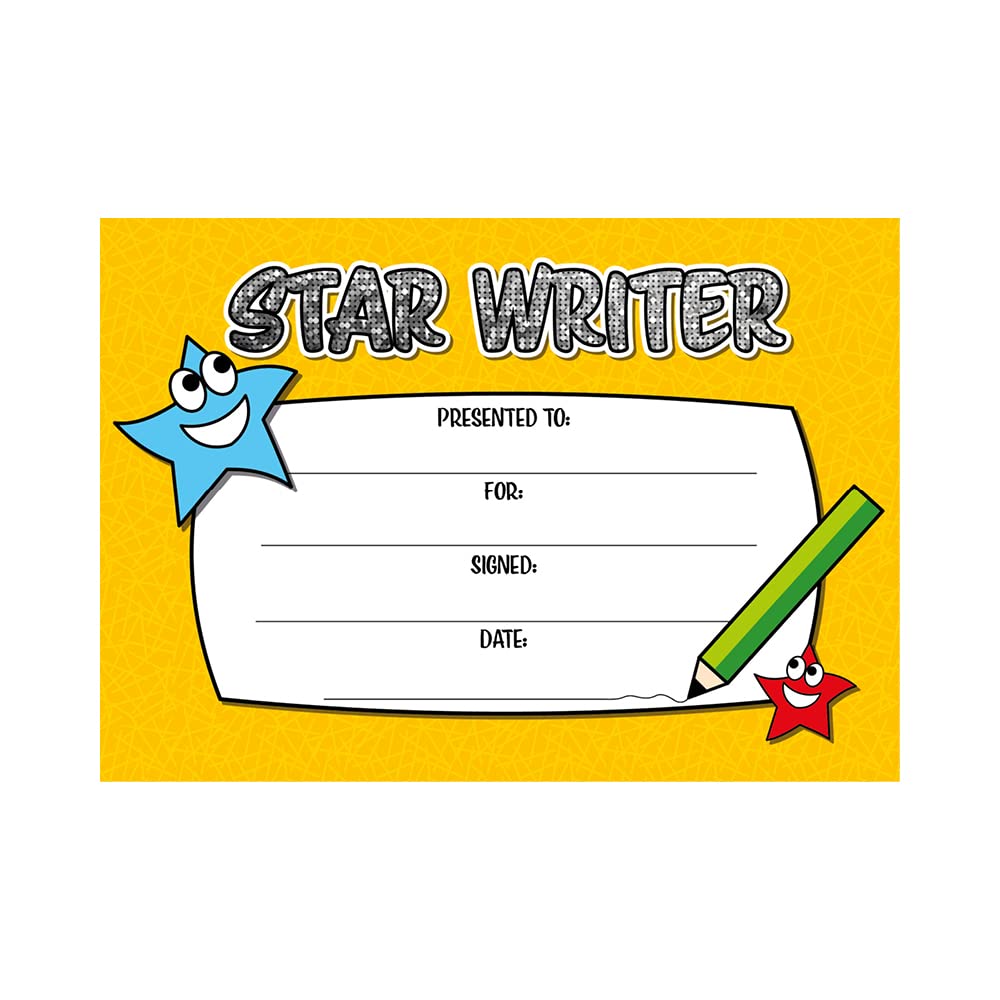 Star Writer Sparkly Holographic Certificate from SuperStickers