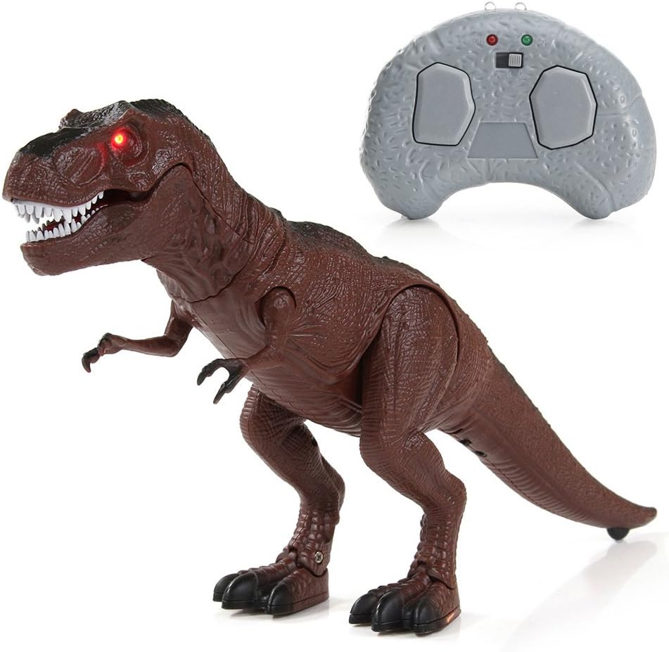 Ireav RC Dinosaur Toy,Remote Control Walking Dinosaur with Glowing Eyes, Life-Like Motion and Sounds Function ,Children's Birthday Gifts
