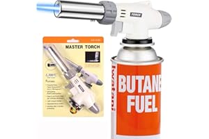 Kitchen Culinary Blow Torch Head, Chef Cooking Butane Torch, Adjustable Flame Lighter for Baking, Pastries, Desserts, Picnic,