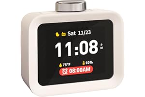 Dekala ChronoSense Alarm Clock for Bedroom Temperature Humidity, 7-Day Programmable 4 Alarms, 100dB Loud Gradual Alarm for Heavy Sleeper, Visual Timer Clock Radio，White Noise Sound Machine