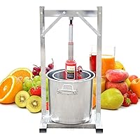 12L Fruit Press, Wanlecy Stainless Crusher Grinder with Hydraulic for Cider, Grape, Apple Press, Wine and Juice Making