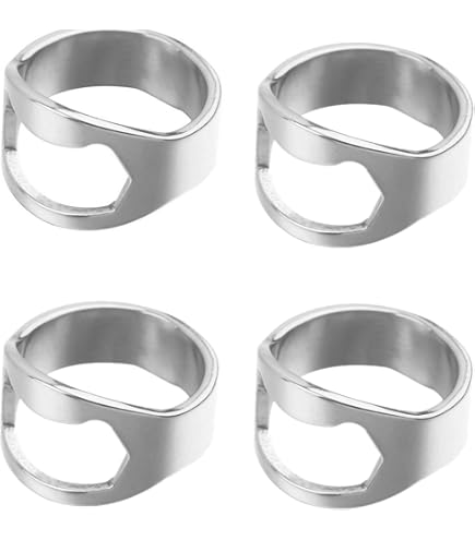 Bague Décapsuleur Pour Barman En Acier Titane - Noir/Or/Argent - Accessoire Bar Fonctionnel - 3