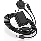 Hcoob 2-in-1 Samsung Galaxy Watch & Phone Charger, 25W USB-C Fast Charging, Compatible with Galaxy Watch 8/7/Ultra/6/5/4/3/Active2/1 & S24/S23/S22/21/20/iPhone 16
