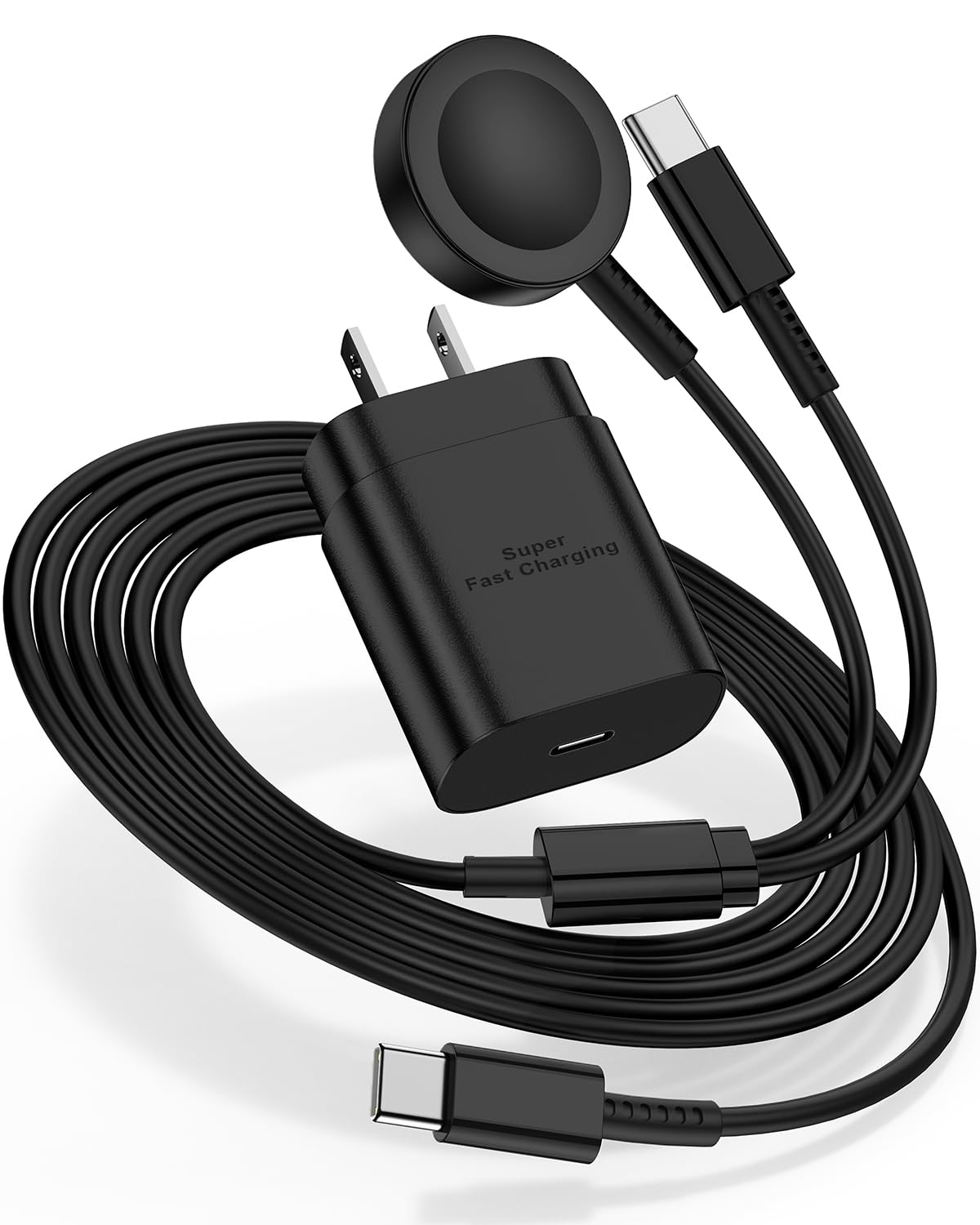 for Samsung Watch Charger Fast Charging,2 in 1 Galaxy Watch Phone Charger 3ft with 25W USBC Charger Compatible with Galaxy Watch 8/7/Ultra/6/6 Classic/5/5Pro/4/4 Classic/3/Active2/1/S24/S23/S22/21/20